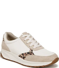 Naturalizer Shay Leather Leopard Detail Lace Up Sneakers