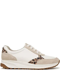 Naturalizer Shay Leather Leopard Detail Lace Up Sneakers
