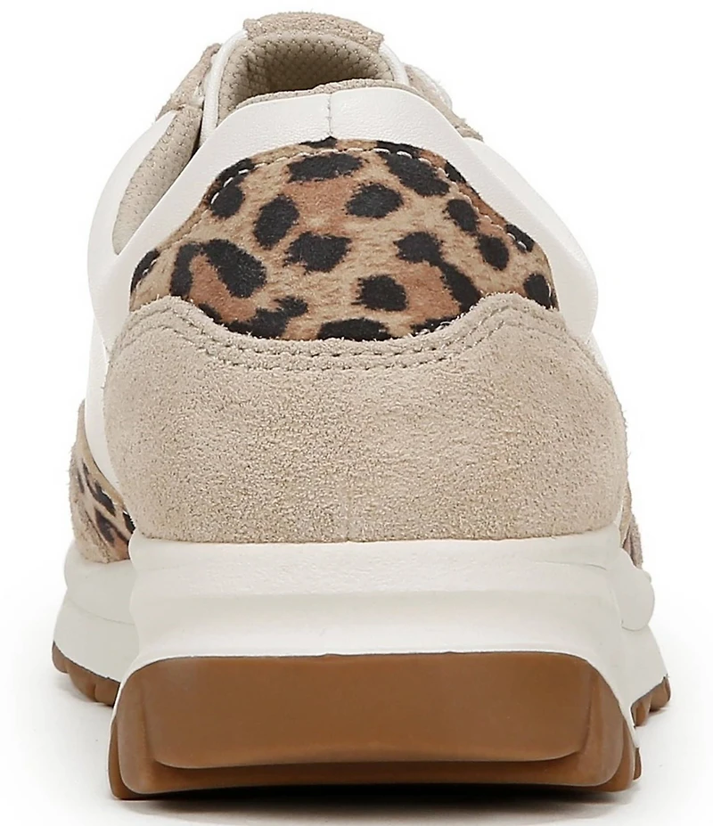 Naturalizer Shay Leather Leopard Detail Lace Up Sneakers