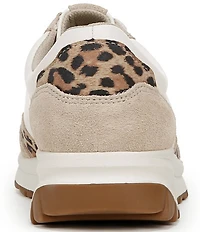 Naturalizer Shay Leather Leopard Detail Lace Up Sneakers
