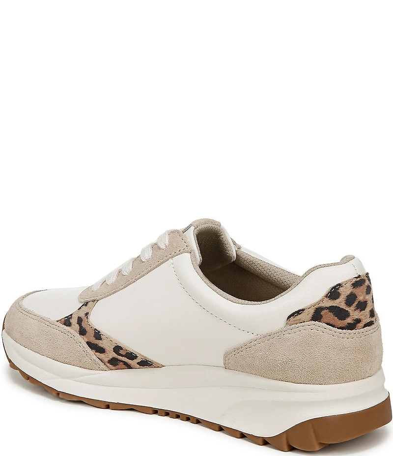 Naturalizer Shay Leather Leopard Detail Lace Up Sneakers