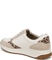 Naturalizer Shay Leather Leopard Detail Lace Up Sneakers