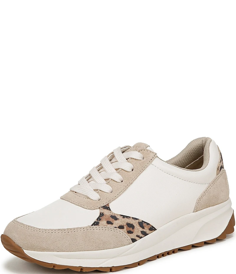 Naturalizer Shay Leather Leopard Detail Lace Up Sneakers