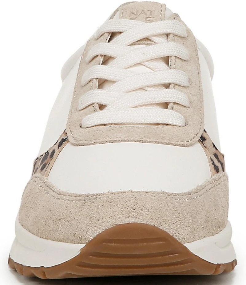 Naturalizer Shay Leather Leopard Detail Lace Up Sneakers