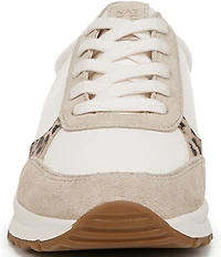 Naturalizer Shay Leather Leopard Detail Lace Up Sneakers