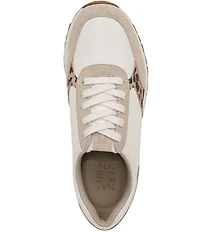 Naturalizer Shay Leather Leopard Detail Lace Up Sneakers