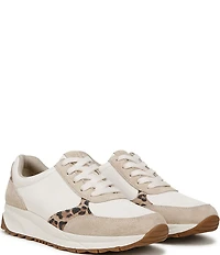 Naturalizer Shay Leather Leopard Detail Lace Up Sneakers