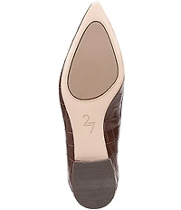 Naturalizer Sheila Croco Embossed Leather Bar Hardware Loafers