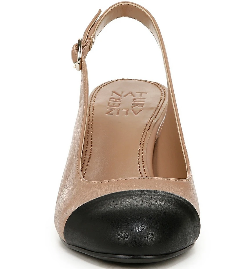 Naturalizer Sophie Leather Slingback Cap Toe Pumps