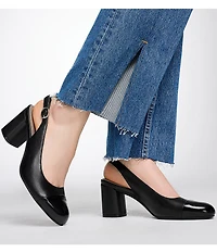 Naturalizer Sophie Leather Slingback Cap Toe Pumps