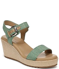 Naturalizer Stella 4 Raffia Ankle Wrap Platform Espadrille Wedge Sandals