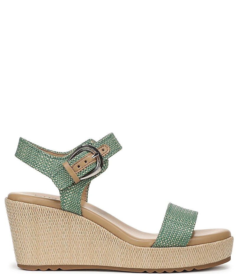 Naturalizer Stella 4 Raffia Ankle Wrap Platform Espadrille Wedge Sandals