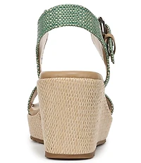 Naturalizer Stella 4 Raffia Ankle Wrap Platform Espadrille Wedge Sandals