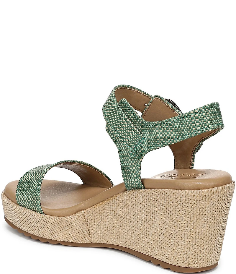 Naturalizer Stella 4 Raffia Ankle Wrap Platform Espadrille Wedge Sandals