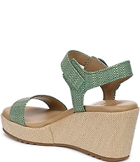 Naturalizer Stella 4 Raffia Ankle Wrap Platform Espadrille Wedge Sandals