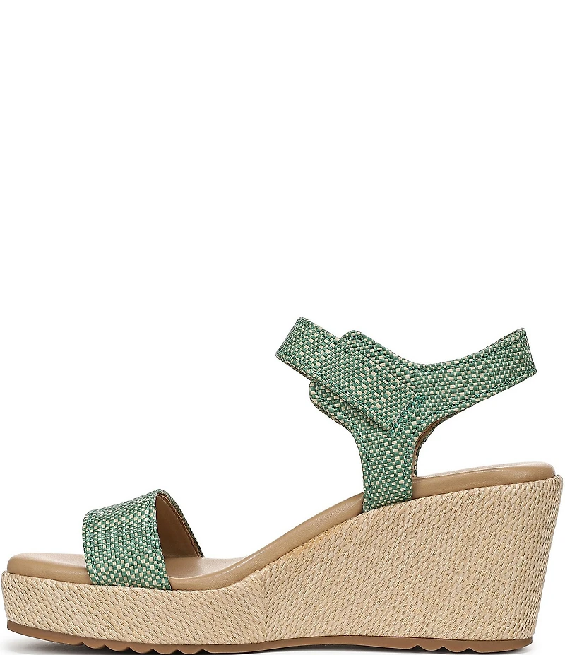 Naturalizer Stella 4 Raffia Ankle Wrap Platform Espadrille Wedge Sandals