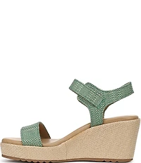 Naturalizer Stella 4 Raffia Ankle Wrap Platform Espadrille Wedge Sandals