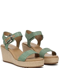 Naturalizer Stella 4 Raffia Ankle Wrap Platform Espadrille Wedge Sandals