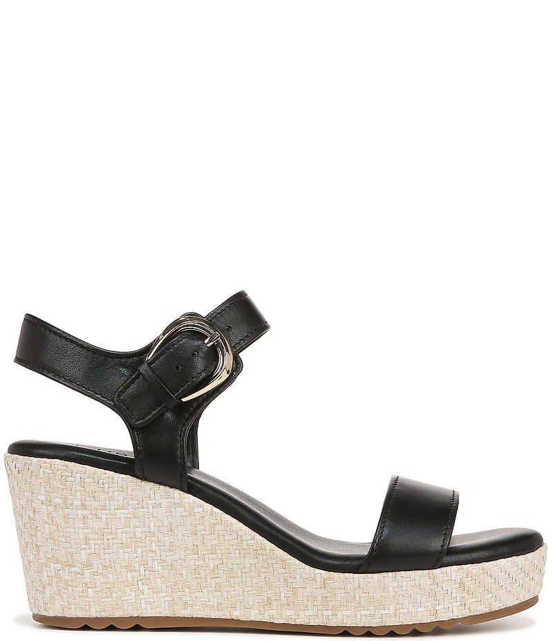 Naturalizer Stella Leather Anke Wrap Sandal Platform Espadrille Wedges