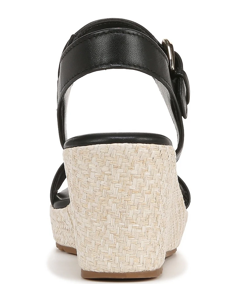Naturalizer Stella Leather Anke Wrap Sandal Platform Espadrille Wedges
