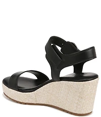 Naturalizer Stella Leather Anke Wrap Sandal Platform Espadrille Wedges