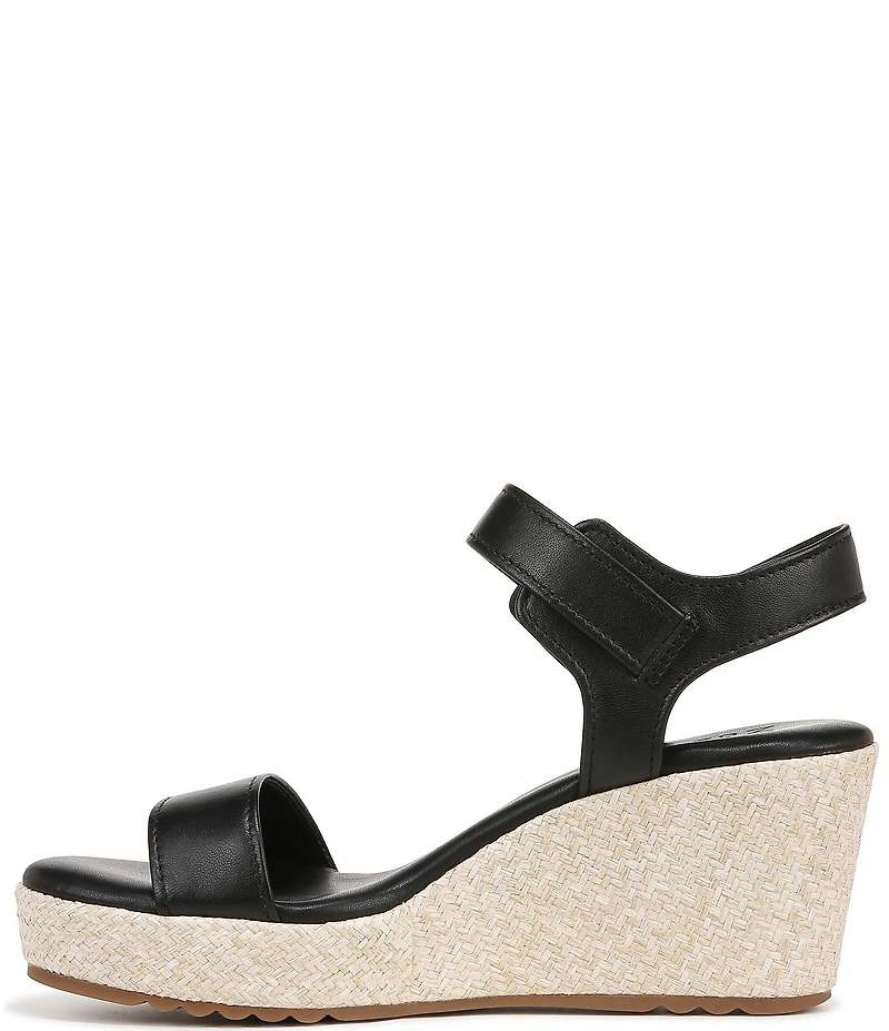 Naturalizer Stella Leather Anke Wrap Sandal Platform Espadrille Wedges