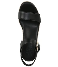 Naturalizer Stella Leather Anke Wrap Sandal Platform Espadrille Wedges