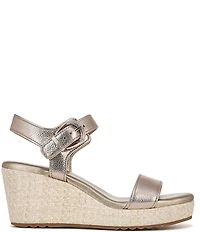 Naturalizer Stella Leather Anke Wrap Sandal Platform Espadrille Wedges