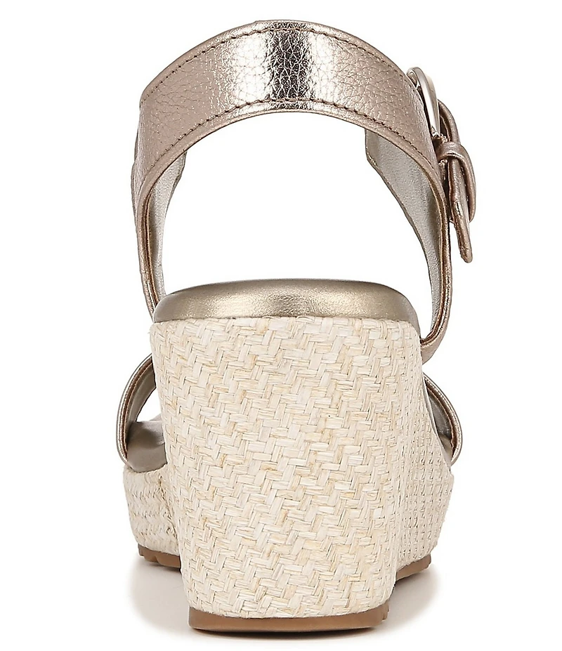 Naturalizer Stella Leather Anke Wrap Sandal Platform Espadrille Wedges