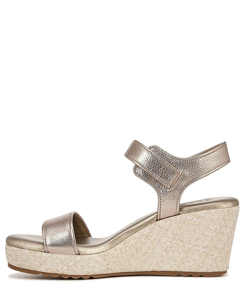 Naturalizer Stella Leather Anke Wrap Sandal Platform Espadrille Wedges