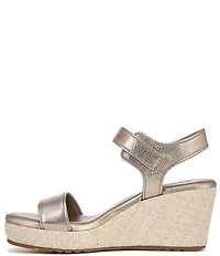 Naturalizer Stella Leather Anke Wrap Sandal Platform Espadrille Wedges