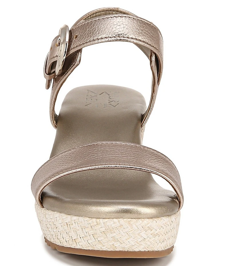 Naturalizer Stella Leather Anke Wrap Sandal Platform Espadrille Wedges