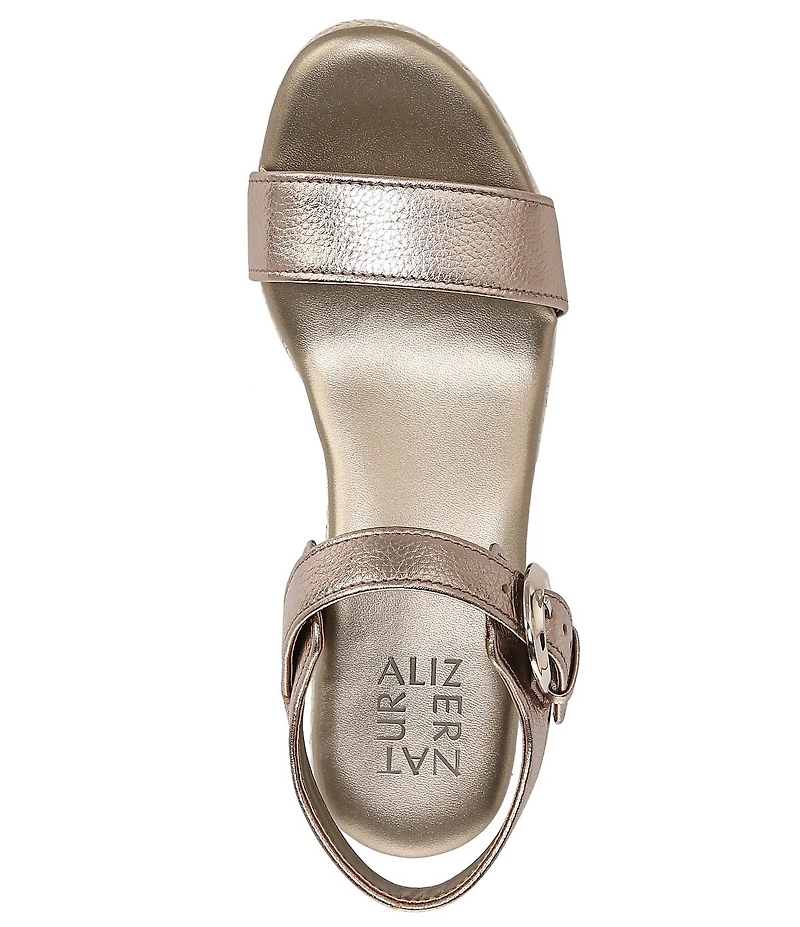 Naturalizer Stella Leather Anke Wrap Sandal Platform Espadrille Wedges