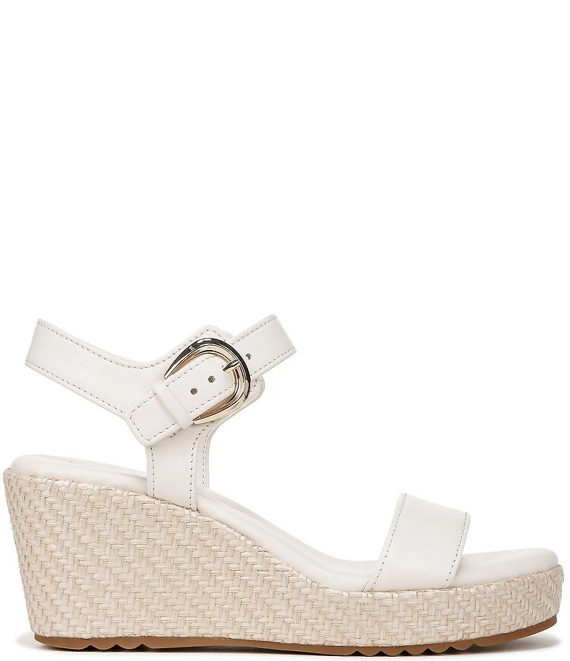 Naturalizer Stella Leather Anke Wrap Sandal Platform Espadrille Wedges