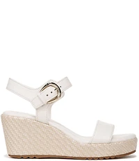 Naturalizer Stella Leather Anke Wrap Sandal Platform Espadrille Wedges