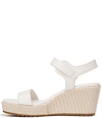 Naturalizer Stella Leather Anke Wrap Sandal Platform Espadrille Wedges