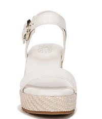 Naturalizer Stella Leather Anke Wrap Sandal Platform Espadrille Wedges