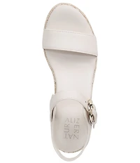Naturalizer Stella Leather Anke Wrap Sandal Platform Espadrille Wedges