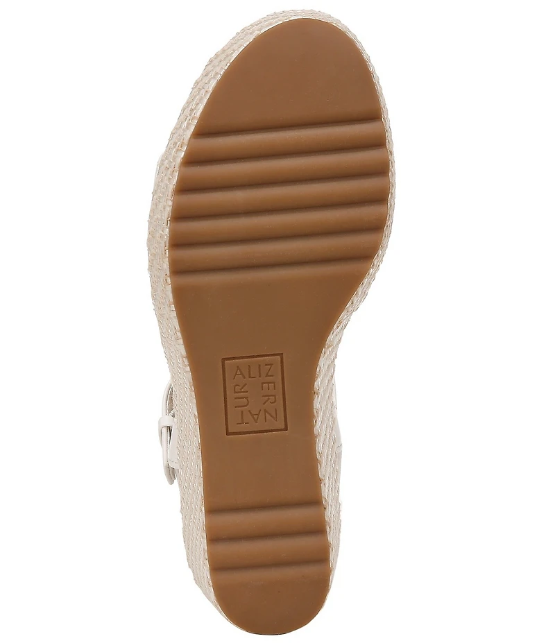 Naturalizer Stella Leather Anke Wrap Sandal Platform Espadrille Wedges