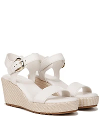 Naturalizer Stella Leather Anke Wrap Sandal Platform Espadrille Wedges