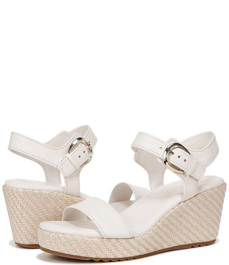 Naturalizer Stella Leather Anke Wrap Sandal Platform Espadrille Wedges