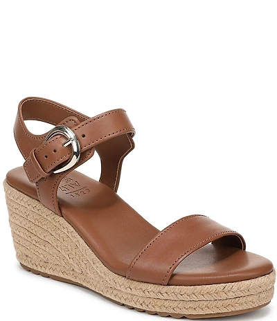 Naturalizer Stella Leather Platform Wedge Espadrille Sandals
