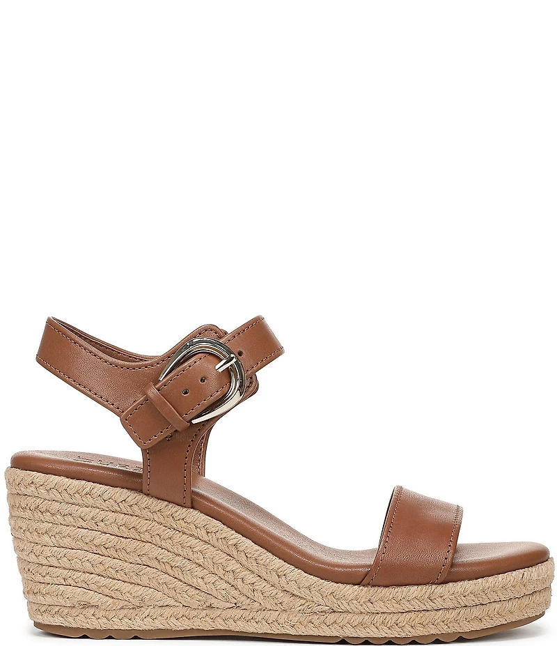 Naturalizer Stella Leather Platform Wedge Espadrille Sandals