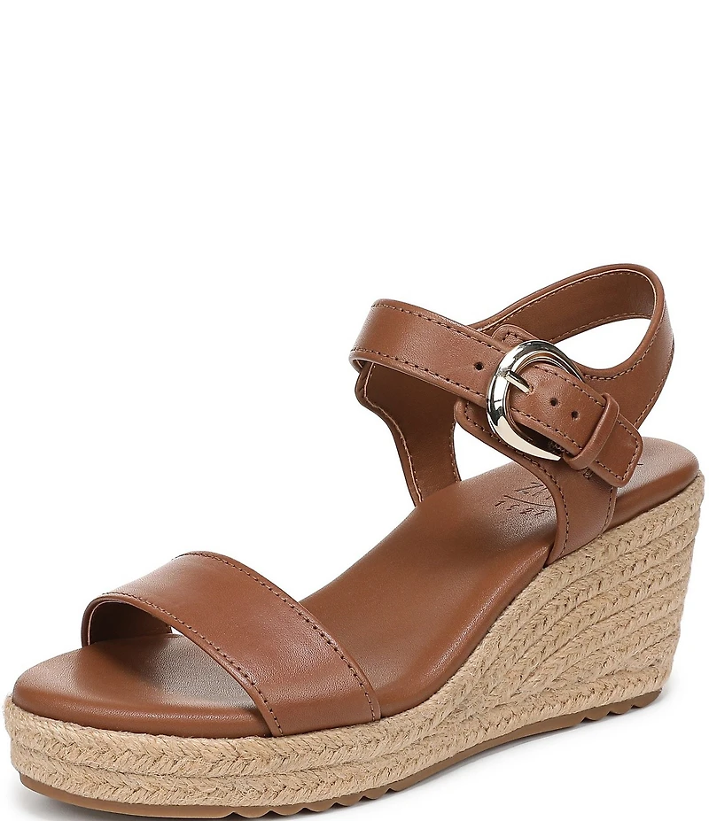 Naturalizer Stella Leather Platform Wedge Espadrille Sandals
