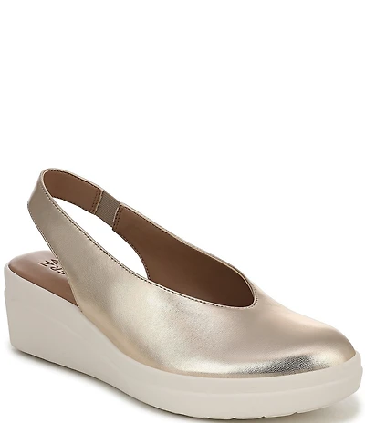 Naturalizer Sutton Leather Slingback Wedge Pumps