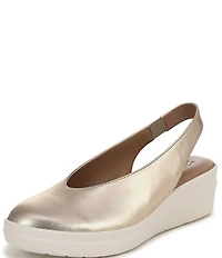 Naturalizer Sutton Leather Slingback Wedge Pumps