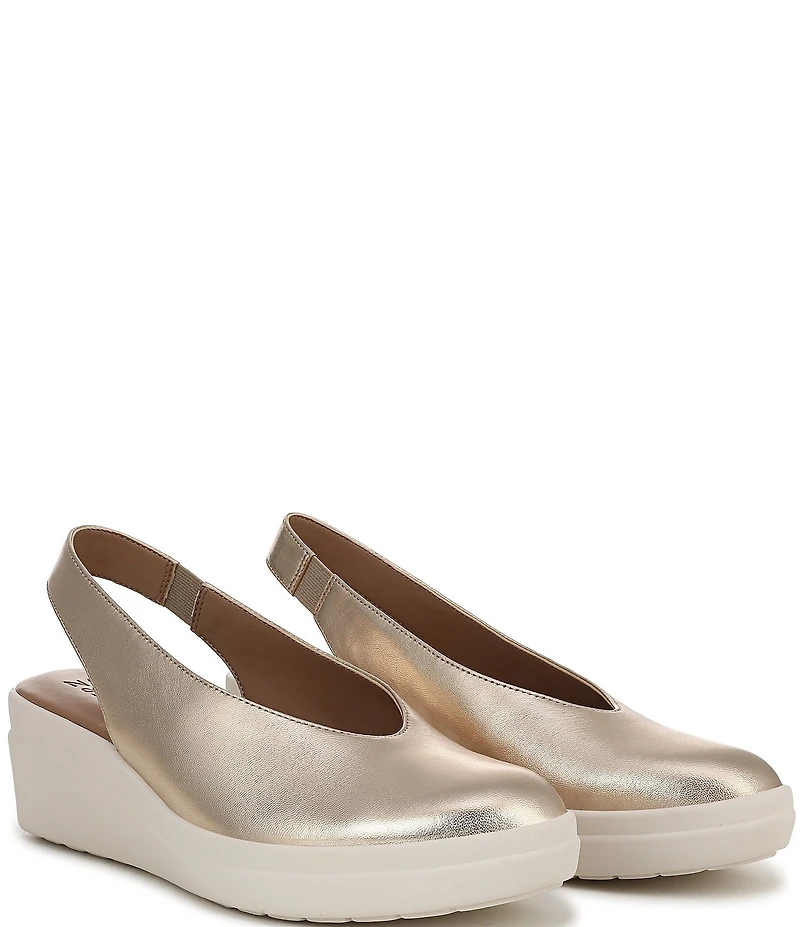 Naturalizer Sutton Leather Slingback Wedge Pumps
