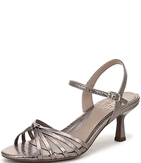 Naturalizer Tawny Metallic Snake Print Knotted Strappy Dress Sandals