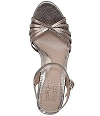 Naturalizer Tawny Metallic Snake Print Knotted Strappy Dress Sandals