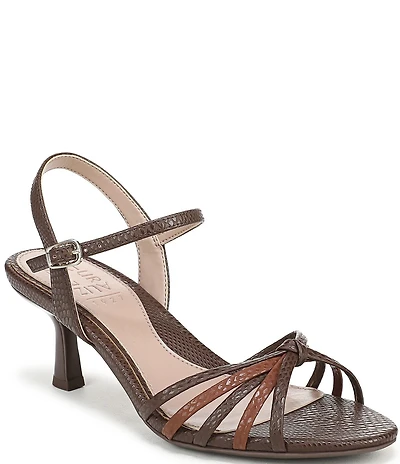 Naturalizer Tawny Snake Textured Strappy Knotted Dress Sandals